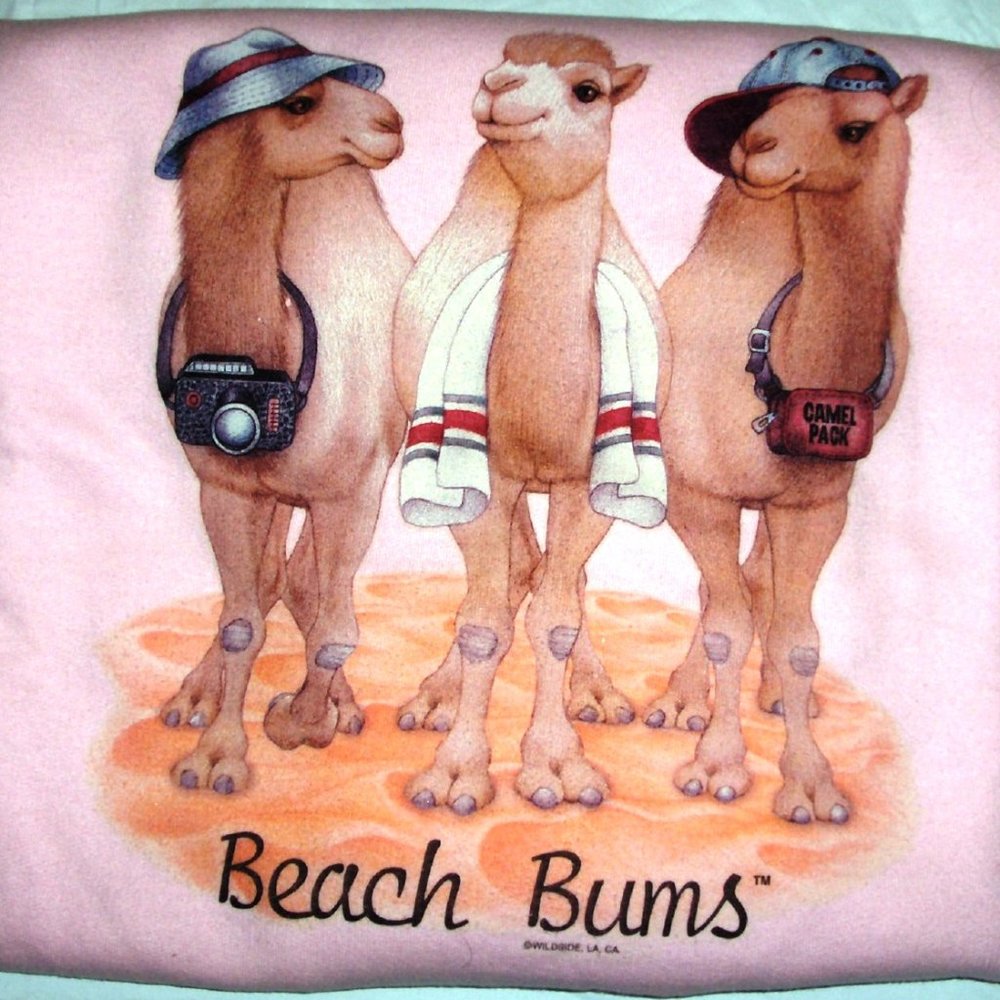 Pink - Beach Bums -Camel Trio Crew Neck Sweatshirt